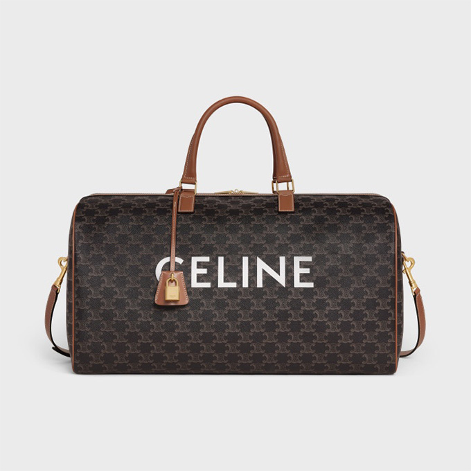 celine triomphe canvas logo travel duffle bag